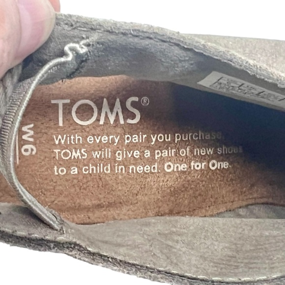 TOMS Women's Elba Desert Taupe Peep Toe Mule Heel Lace Ankle Shootie size 6 - Picture 11 of 15